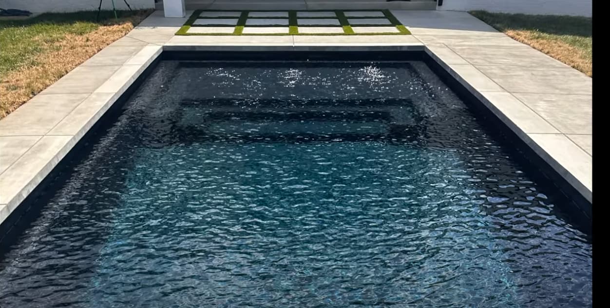 Image of fiberglass inground pool Construction