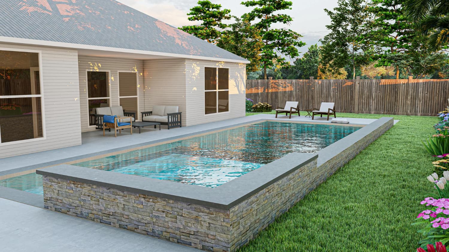 Image of fiberglass inground pool Louisville